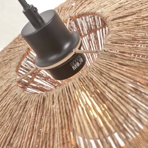 Suspension Iguazu fibre végétale beige / jute / Ø 55 x H 14 cm - GOOD&MOJO - Naturel - Fer, Jute
