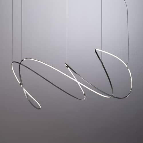 Suspension Zigouzi LED / L 180 cm - Dix Heures Dix - Noir - Aluminium anodisé, Silicone