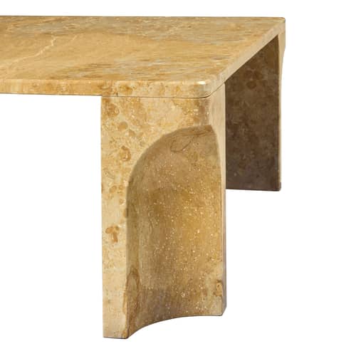 Table basse Doric marbre jaune / 140 x 80 cm - Gubi - Marbre ambre miel - Marbre