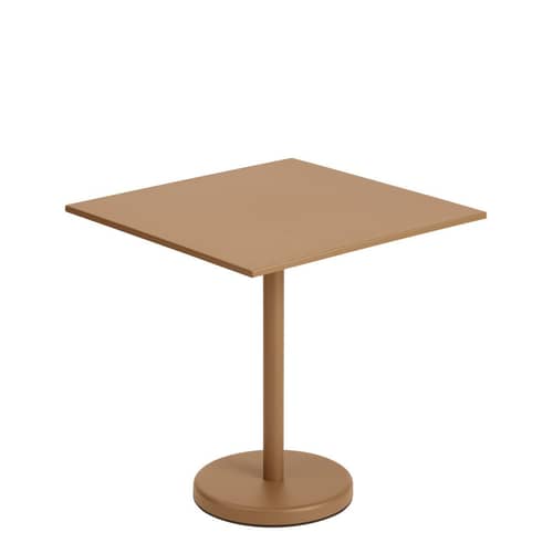 Table carrée Linear Café métal multicolore / 70 x 70 cm - Acier / Modèle d\'exposition - Muuto - Caramel - Acier