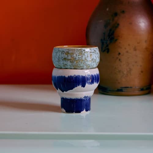 Tasse 70s ceramics céramique multicolore / Set de 2 - 24 cl - HK LIVING - Symbolist - Grès émaillé