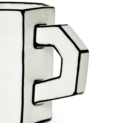 Tazza da tè Carte Blanche ceramica bianco / Set di 2 - Serax - Bianco & Nero - Porcellana