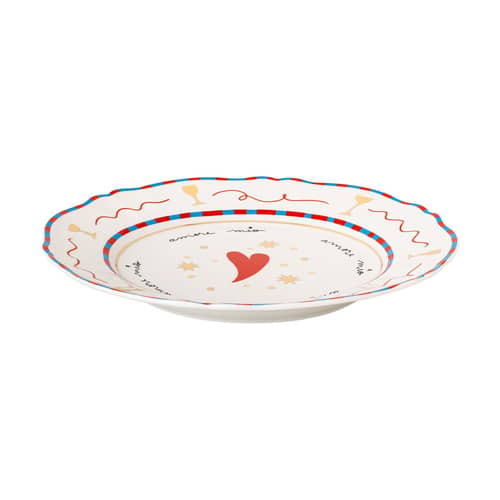Teller Il frutto della passione - Heart keramik blau / Ø 26,5 cm - Bitossi Home - Rot & blau - Porzellan