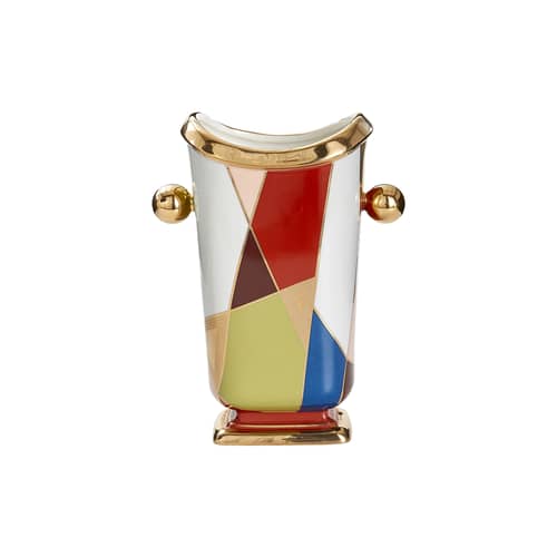 Vase Torino Fractal céramique multicolore / 20 x 12 x H 27 cm - Porcelaine - Jonathan Adler - Multicolore - Porcelaine