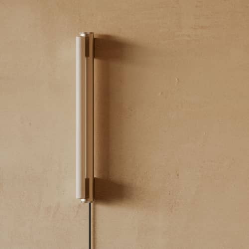 Wandleuchte mit Stromkabel Eiffel Single metall silber / H 50 cm - Frama  - H 50 cm - rostfreier Stahl