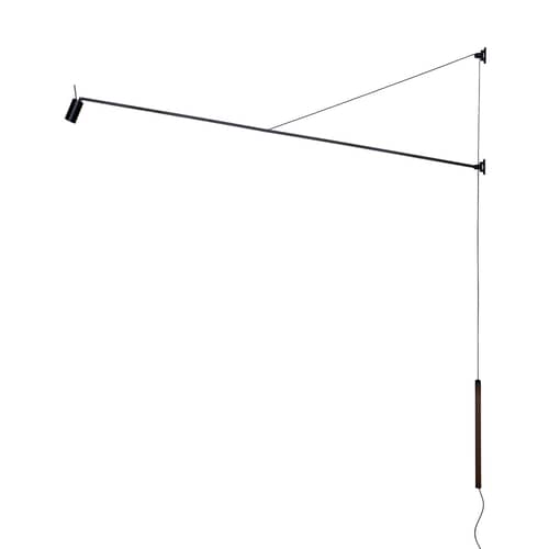 Applique avec prise Swan LED métal / Orientable - L 184 cm - Nemo - Noir - Aluminium, Technopolymère