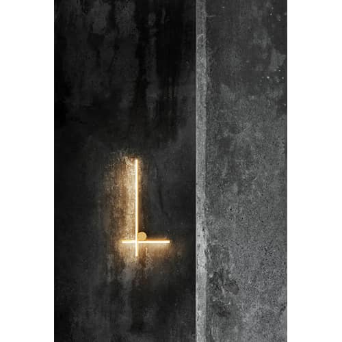 Applique Coordinates W2   LED / 80 x 40 cm - Flos - Champagne anodisé - Aluminium extrudé