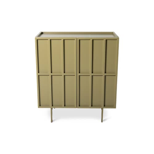 Buffet  bois vert / L 80 x H 89 cm - HK LIVING - Vert Olive - MDF laqué, Métal laqué