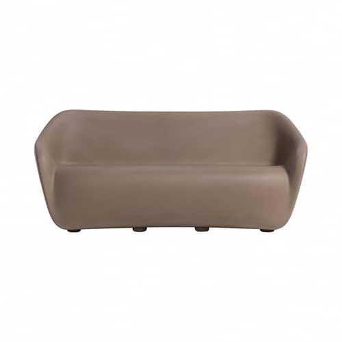 Canapé de jardin 2 places Reborn / L 165 cm - 100% recyclé - Slide - Beige amande - Écothylène recyclé