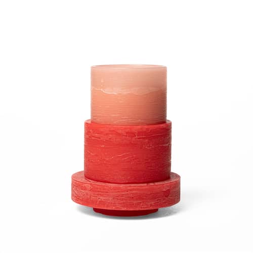Candela profumata Stack Fragrances - Rose Red cera rosso / 3 moduli sovrapponibili - Combustione 50 ore - STAN EDITIONS - Rosa rossa (eleganza floreale) - Cera di soia, Olio profumato biologico