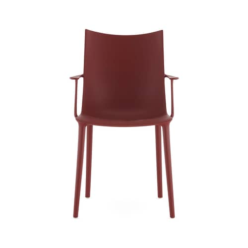 Chaise H.H.H plastique rouge / Soft touch - Recyclé - Kartell - Bordeaux mat (soft touch) - Technopolymère thermoplastique recyclé