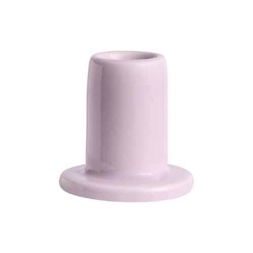Kerzenleuchter Tube Small keramik rosa / H 5 cm - Hay - Blassrosa - emaillierte Fayence