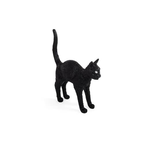 Lampe sans fil rechargeable Jobby the Cat plastique noir / L 46 x H 52 cm - Seletti - Noir - Résine