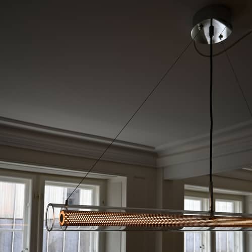 Sospensione Frame LED metallo argento / Ø 6 x L 98 cm - 101 COPENHAGEN - Cromato - Alluminio cromato, Vetro