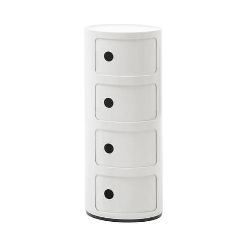 Componibili Storage plastic material white 4 drawers - H 77 cm - Kartell - Ivory White - ABS