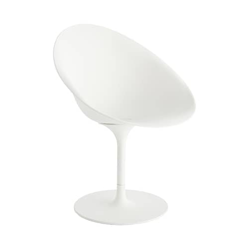 Ero/S/ Swivel armchair plastic material white / Soft-touch finish - Kartell - Mat white (Soft touch) - Moulded aluminium, Painted polycarbonate