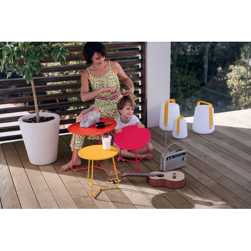 Table basse Cocotte métal rouge marron / L 55 x H 43,5 cm - Plateau amovible - Fermob - Ocre rouge - Acier peint