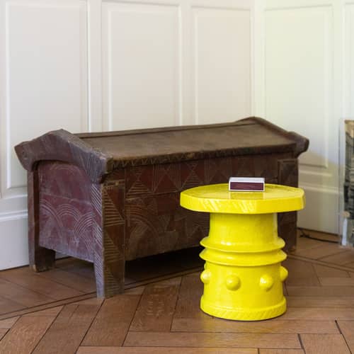 Table d\'appoint Clara 08 céramique jaune / Ø 39 x H 37 cm - Serax - Jaune - Grès émaillé