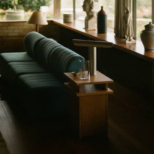 Table de chevet Ratio bois naturel / 1 porte - Frama  - Bouleau brun chaud - Bouleau massif, Contreplaqué de bouleau, MDF