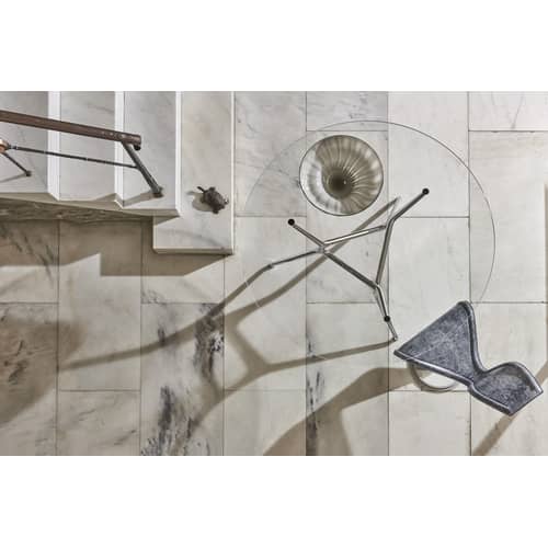 Table ronde Branch verre transparent / Jakob Wagner, 2012 - Ø 130 cm - Cappellini - Transparent / Chromé - Métal chromé, Verre