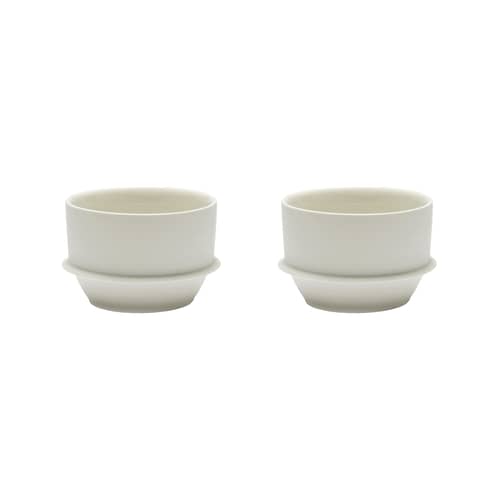 Set de 2 tasses à café Dune / By Kelly Wearstle - Ø 9 x H 6 cm - Serax - Blanc Albâtre - Porcelaine