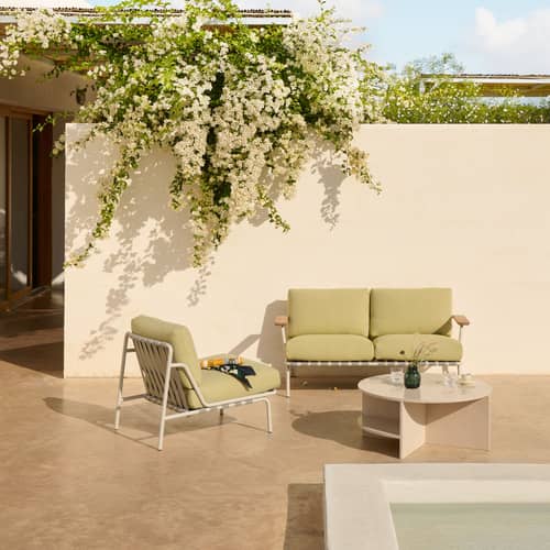 Tavolino Halves pietra beige / Ø 85 cm - Muuto - Talpa chiaro / Terrazzo - Terrazzo