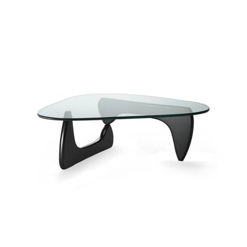 Tavolino Noguchi Coffee Table vetro nero / By Isamu Noguchi (1944) / 128 x 93 cm - Vitra - Nero - Frassino massello laccato, Vetro