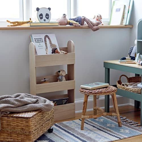 Moris Wall shelf natural wood / Book display unit - W 38 x H 70 x D 12 cm - Bloomingville - Natural wood - Paulownia wood