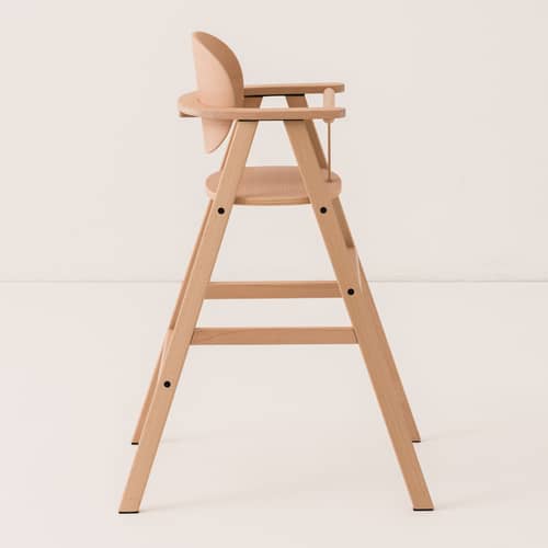 Growing Green Adjustable high chair natural wood / 3 positions: from 6 months to 6 years - NOBODINOZ - High chair - Natural beechwood, Plywood
