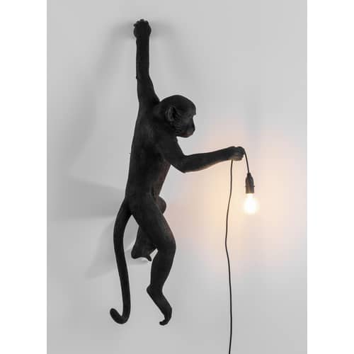 Applique Monkey Hanging / Outdoor - H 76,5 cm - Nero - Resina