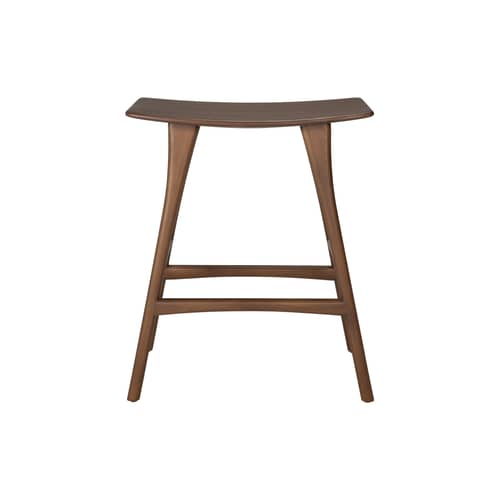 Osso Bar stool wood brown / H 65 cm - Ethnicraft - Burnish Teak - Brown-stained solid teak
