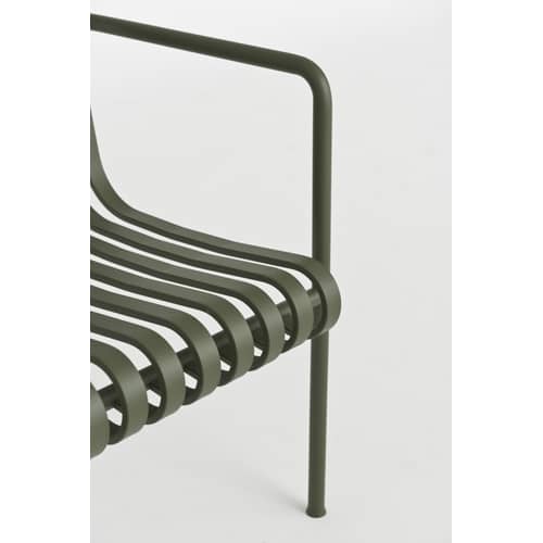 Canapé de jardin 2 places Palissade Lounge métal vert / L 139 cm - Bouroullec, 2016 - Hay - Canapé / Vert olive - Acier laqué époxy
