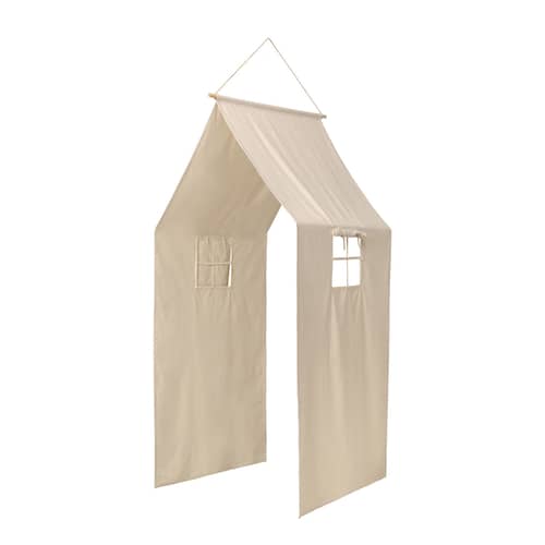 Ciel de lit Settle / Coton organique - Ferm Living - Blanc cassé - Coton organique, Cuir, Pin