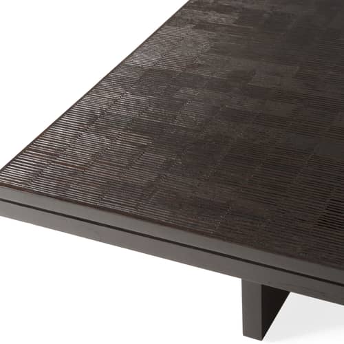 Couchtisch Grooves holz schwarz / 170 x 120 x H 34 cm - Ethnicraft - 170 x 120 cm - Festes Teakholz gebeizt