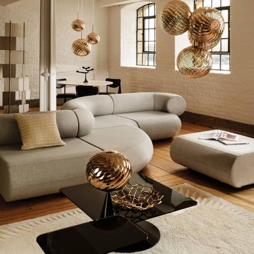 Ridge Cushion textile beige / 45 x 45 cm - Hand-woven - Tom Dixon - Natural beige - Cotton, Wool