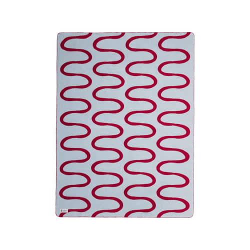 Decke Swirl textil rot / 150 x 200 cm - NOO.MA - Kirschsaft - Baumwolle, Polyacryl, Polyesterfaser