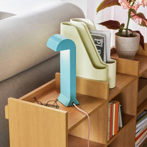 Lampe de table Soothe LED - HÜBSCH - Bleu turquoise - Fer laqué