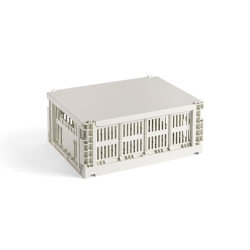 Lid metal white / For Colour Crate Medium basket 26.5 x 34.5 cm - Hay - Off-white - Steel