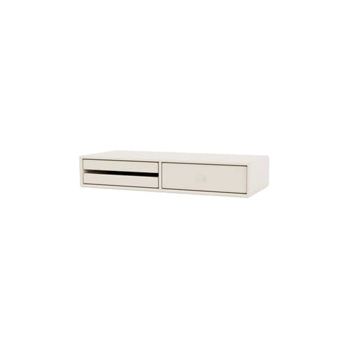 Tavolo toilette Makeup legno bianco / Consolle da parete - L 69,6 x P 30 x H 12,6 cm - MONTANA - Avena 158 - MDF laccato