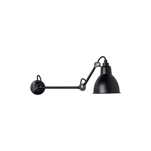 Lampada da parete N°204 L40 metallo nero / Lampada Gras - DCW éditions - Nero satinato - Acciaio, Alluminio