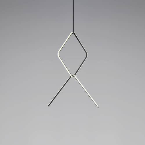 Arrangements 2 LED Pendant metal white black / 2 elements - H 90 x L 100 cm - Flos - Black & White - Painted aluminium, Polycarbonate