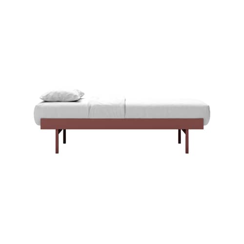  Convertible kids bed metal pink with night table / For mattresses 90 x 180 to 210 cm - MOEBE - Powder pink - Steel