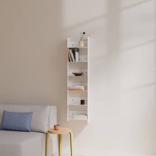 Scaffale Pli metallo bianco / L 30 x P 15 cm - TIPTOE - Bianco cremoso - Acciaio termolaccato