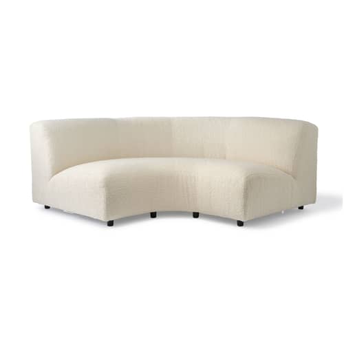 Sofa modulierbar A-Round-U textil beige / Viertelkreiselement L 167 cm - Bouclé-Stoff - Pols Potten - Naturweiß (Bouclé-Stoff) - Laminiertes Holz, Nosag-Federung, Polyurethan-Schaum, Schlingenpol