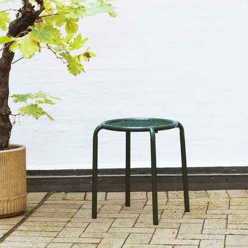 Vig Stackable stool metal green - Normann Copenhagen - Dark green - Powder coated steel