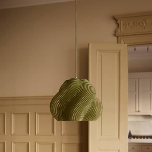 Suspension Soft Serve 03 vert / Ø 37 x H 30 cm - CRÈME ATELIER - Olive - PLA recyclé