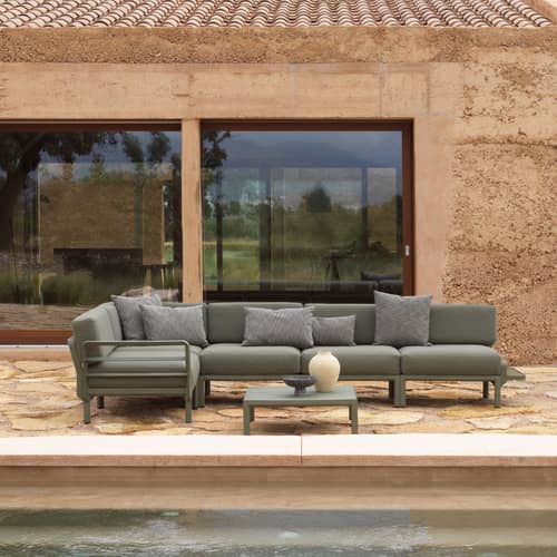 Table basse Maximo vert / 80 x 80 x H 25,5 cm - NARDI - Vert Cactus - Résine fibre de verre