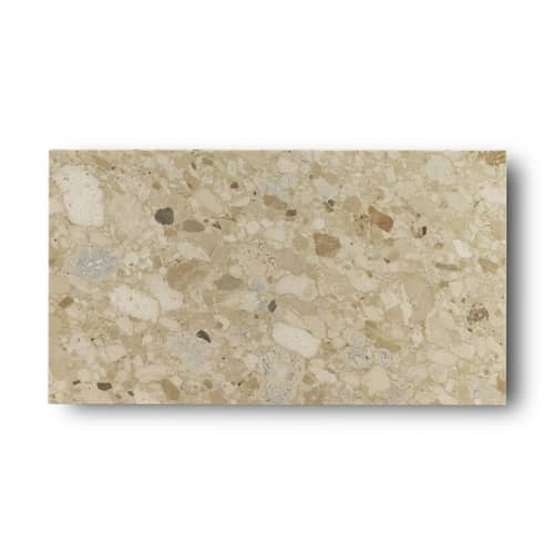 Table basse Plinth Grand / Pierre - 137 x 76 cm x H 28 cm - Menu - Pierre Kunis Breccia (beige) - Bois d\'acacia, Pierre Kunis Breccia