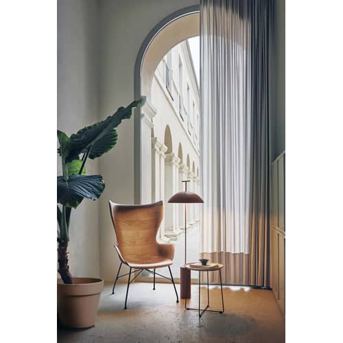 Table d\'appoint AL WOOD / Bois moulé - Ø 40 x H 45,5 cm - Kartell - Bois foncé / Noir - Acier verni, Contreplaqué de hêtre