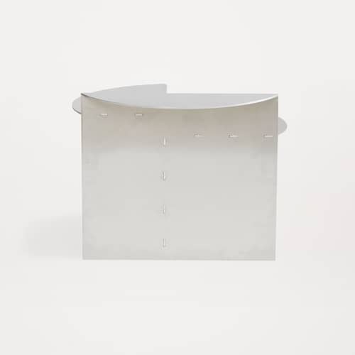 Table d\'appoint Rivet Side métal / L 51,3 x P 51,3 x H 40 cm - Frama  - Aluminium brut - Aluminium brut